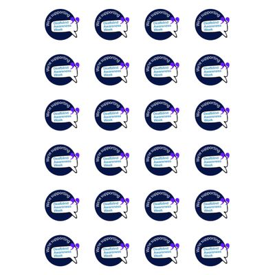 24 x Deaf & Blind Awareness Edible Wafer or Icing Cupcake Toppers Support Cake Decorations Perfect For Brownies Cookies Muffins & More! (Premium Icing Sheet)