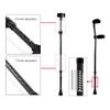 1 Pair Forearm Folding Carbon Fiber Crutches, Crutches for Adults with Non Slip Tips, Aluminum Adjustable Spring Shock-absorbing Crutches, for Elderly, Disabled and Physically Impaired powerfully view 3