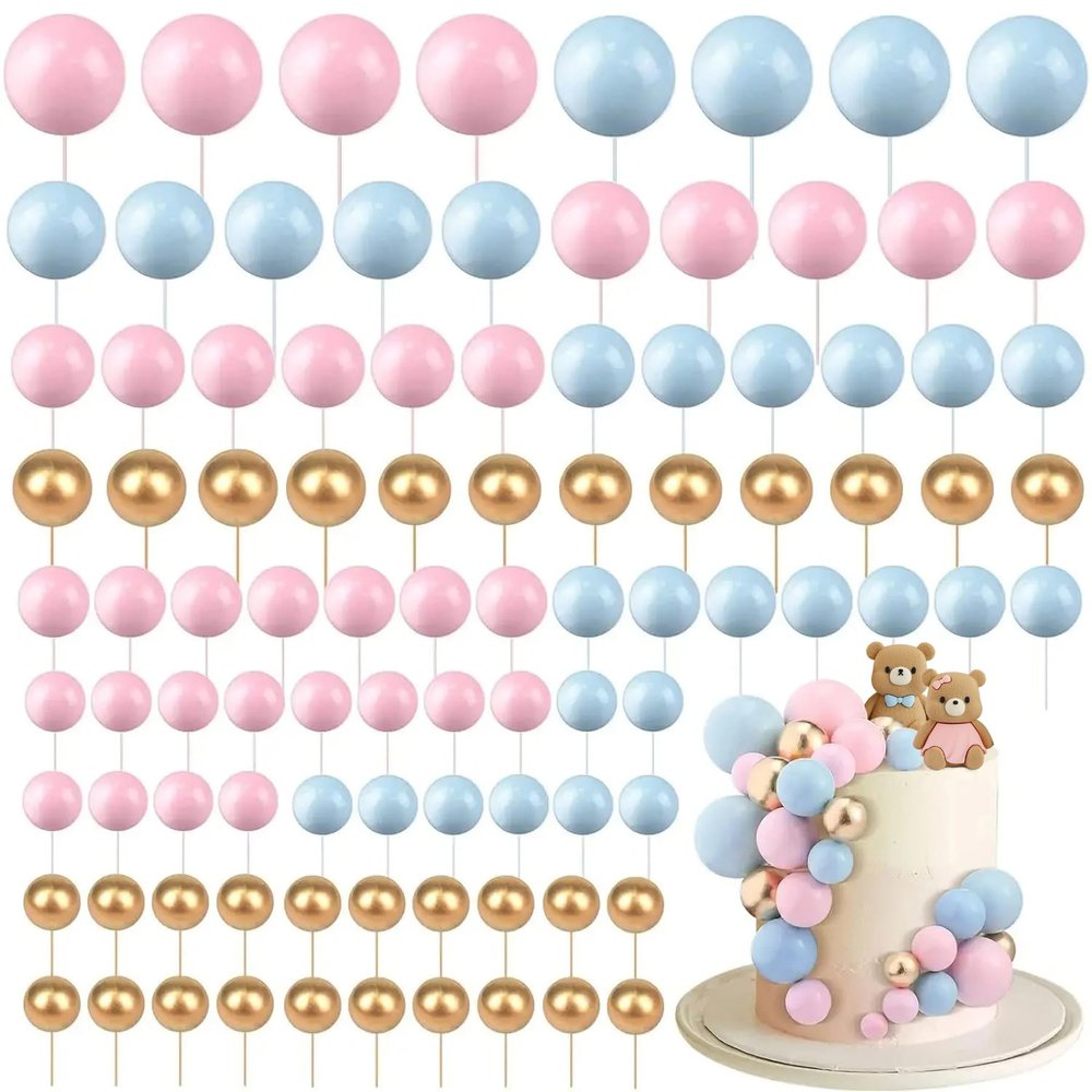110PCS Gender Reveal Cake Toppers - Gender Reveal Decoration,gender Reveal Ideas,baby Shower Cake Toppers,the Bear Cake Decoration, Boy Or Girl Cake Toppers, Girl Baby Boy Baby Shower Decorations