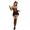 MOVAWAKY Womens Maid Outfit,Girls Sexy Cosplay Naughty Outfits Women Black Short Sleeve Dress with White Apron Womens Lingerie Set Sexy Apron for Halloween Party view 1