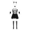 MOVAWAKY Womens Maid Outfit,Girls Sexy Cosplay Naughty Outfits Women Black Short Sleeve Dress with White Apron Womens Lingerie Set Sexy Apron for Halloween Party view 2