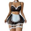 MOVAWAKY Women's Adult Sexy Nurse/Maid Costume with Maid Apron - Black (Women's XL) view 1