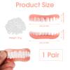Care Spring Clip on Veneers Teeth 1 Pair Missing Tooth Replacement Kit, Temporary Denture White Teeth Top & Bottom Set, False Teeth Veneers Instant Veneers Dentures for Men And Women view 2