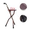 WALKING STICK SEAT Medical Folding Cane Stool Walking Seat Chair Hiking Three-legged belt with a stool/Height adjustable/Switch LED view 1