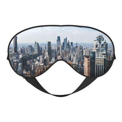 New York Fashion City Print Silk Sleeping Mask with Adjustable Strap-Silk Eye Mask Soft Eye Cover,for Blocking Out Lights Sweet Sleep Travel Relax, Nap, Meditation