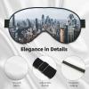 New York Fashion City Print Silk Sleeping Mask with Adjustable Strap-Silk Eye Mask Soft Eye Cover,for Blocking Out Lights Sweet Sleep Travel Relax, Nap, Meditation view 4