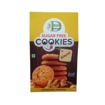 Dezire Natural Suger Free Almond Cookies, Low Glycemic, No Maida, Guilt-free, Digestive Cookies - 140Gms (Pack Of 1)
