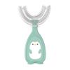 Children U-Shaped Toothbrush Kids Silicone Toothbrush Baby Mouth Cleaning Manual Toothbrush Green L view 1