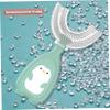 Children U-Shaped Toothbrush Kids Silicone Toothbrush Baby Mouth Cleaning Manual Toothbrush Green L view 2