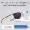 Sports Tr Square Frame Ultra-Light Anti-Blue Light Reading Glasses,Ultra Lightweight Reading Glasses for Men, Anti Glare/Fatigue (Gray+Red,2.5 x) view 2