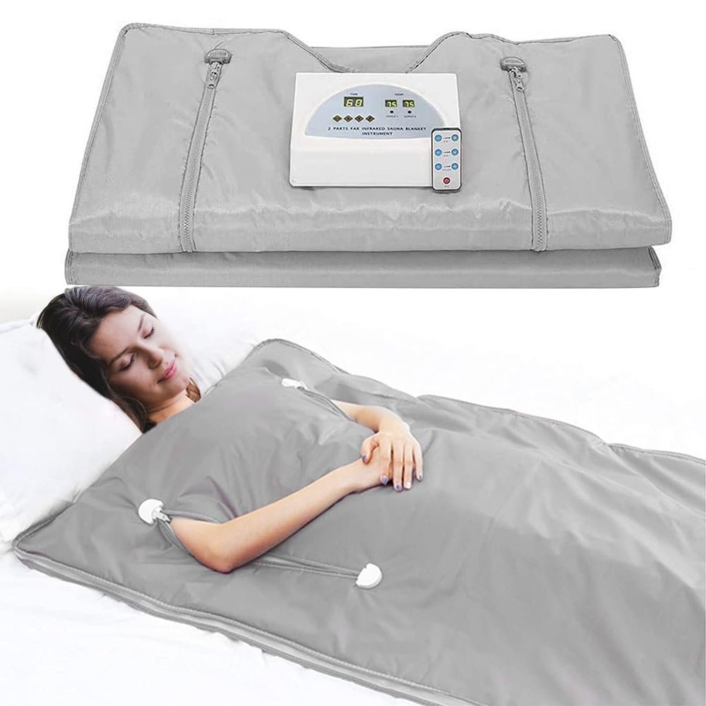 Portable Infrared Sauna Blanket for Fast Recovery,Infrared Blanket Sauna for Relaxation,A Relaxing Infrared Sauna Blanket,Portable Infrared Sauna,for Home Therapy,Detox (Gray)