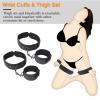 Black body corset with adjustable leather sling straps view 3