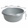 4 X Silver 36cm Stylish Circular Round Plastic Washing Up Bowl with Integral Handle 10L Litre High Gloss Chic Finish Multiuse Basin Bowl For Home Kitchen, Sink Organisation  Made in U.K. view 2
