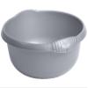 4 X Silver 36cm Stylish Circular Round Plastic Washing Up Bowl with Integral Handle 10L Litre High Gloss Chic Finish Multiuse Basin Bowl For Home Kitchen, Sink Organisation  Made in U.K. view 4