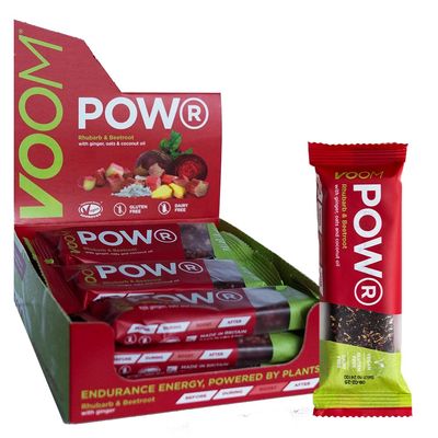 VOOM POWR Plant Endurance Bar Rhubarb, Ginger & Beetroot (12 x 50g)