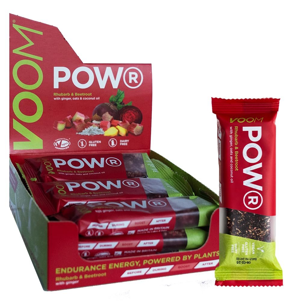 VOOM POWR Plant Endurance Bar Rhubarb, Ginger & Beetroot (12 x 50g)