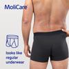 MoliCare Men - Washable Absorbent Underwear for Incontinence, Discreet Pants for Protecting from Drips & Dribbles, Size M, Black view 3