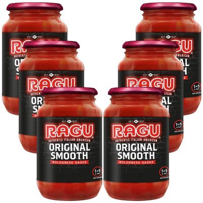 Cooking Sauces Bundle with Ragu Original Smooth Bolognese Sauce 500g - 6 Pack | 100% Natural Ingredients, Suitable For Vegetarians.