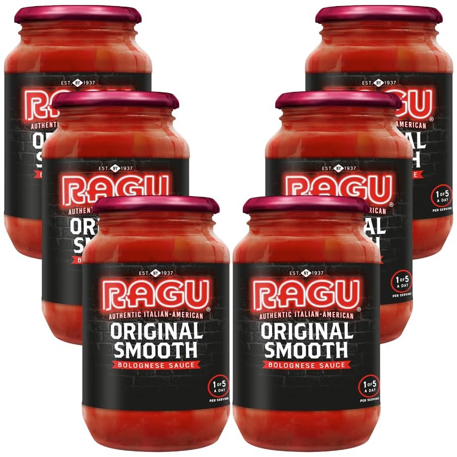 Cooking Sauces Bundle with Ragu Original Smooth Bolognese Sauce 500g - 6 Pack | 100% Natural Ingredients, Suitable For Vegetarians.