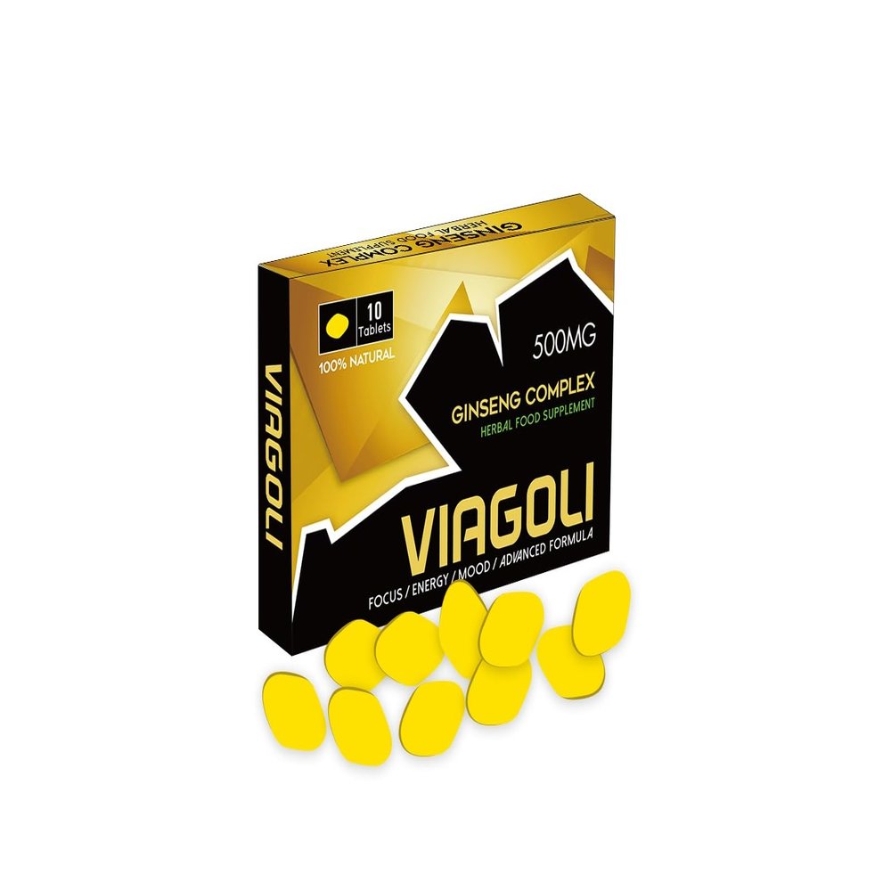 Herbal Gold Tablets | Natural Energy & Stamina Booster | Ginseng, Black Ginger, Vitamin C & E | Supports Daily Vitality & Wellness | 500mg | 10 Tablets