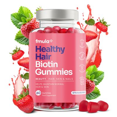Healthy Hair Biotin Gummies for Hair Growth | Hair, Skin and Nail Gummies | Vegan Biotin Supplement for Women | High Strength Biotin Hair Vitamins | Made in The UK - 60 Gummies (Pack of 1)