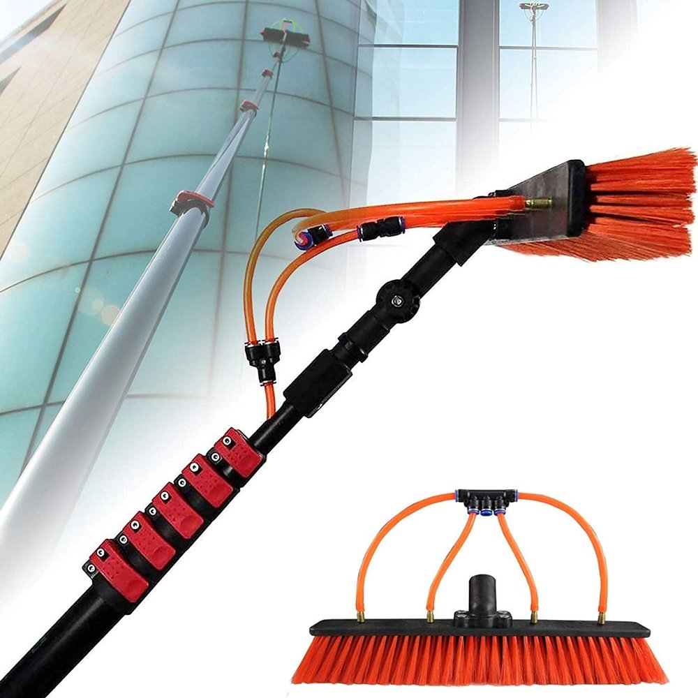 3.6-11M Window Cleaning Pole Window Cleaner Kit Water/Hose Fed Pole Window Cleaning Brush Equipment Cleaning Photovoltaic Solar Panels Photovoltaic Panel Cleaning Tool Window Glass
