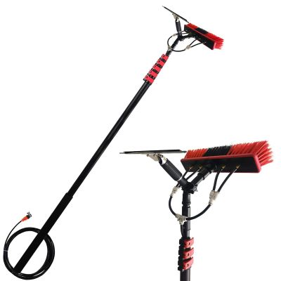 Window Cleaning Pole,Water Fed Pole Kit with Hose Spray & Squeegee,3.6-10.8m Water Fed Telescopic Brush,Solar Panel Cleaning Equipment for Cleaner Outdoor Window (10.8M)