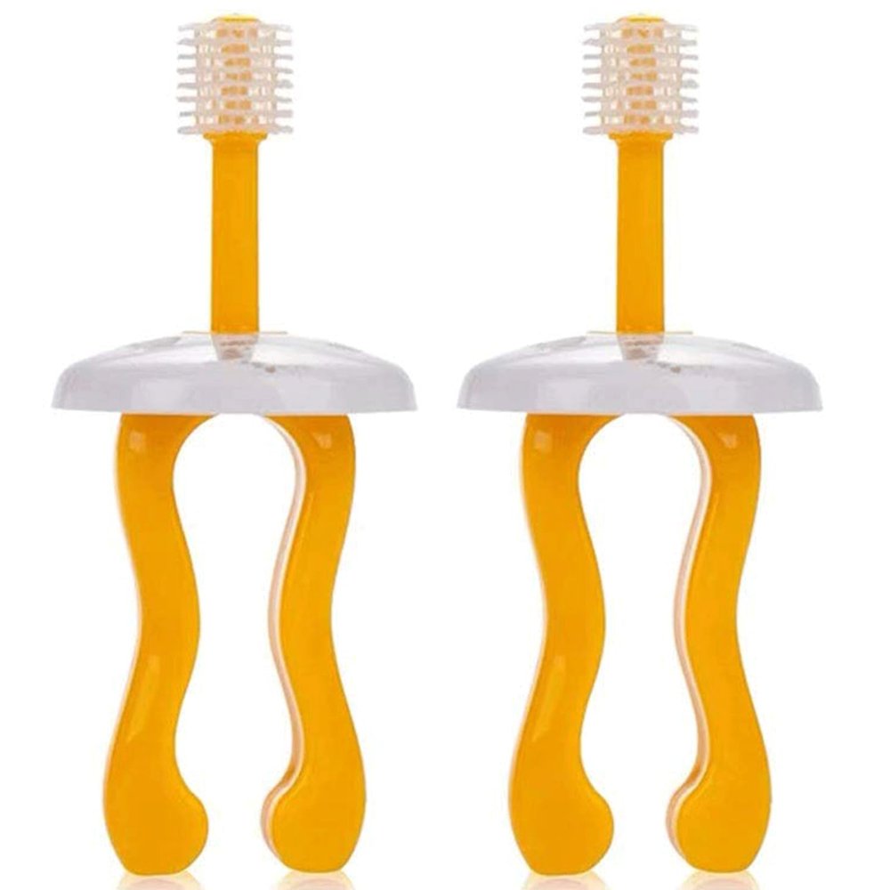 QWPYDXN Oral Care 360 Soft Silicone Kids Toothbrush, Unique Design Manual Toothbrush, Toddler Toothbrush Suitable for Ages 1-3 Portable