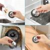 2Pcs Stainless Steel Wool Scrubber with Handle, 4 Replacement Steel Scrubber Wool Pads for Cleaning Dishes, Metal Scrubber Pot Scrubbers Can Clean Stoves, Barbecue Grills view 2