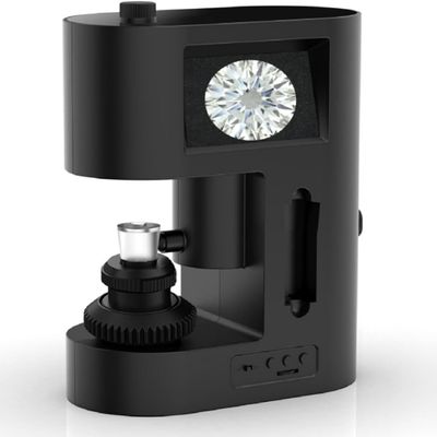 30-200X Digital Diamond Girdle Viewer, Electron Microscope Diamond Inscription Viewer with LED Fill Light and Dual Screen Display, Adjustable Focus, Clear Image