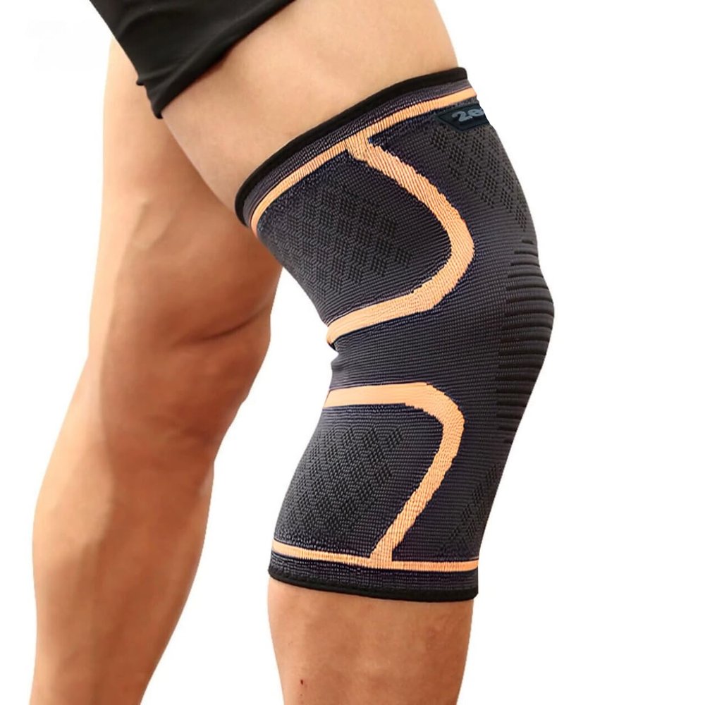 2easz?. Compression Knee Protective Brace (1 Pcs) Anti-Slip Elastic Think Knee Sleeves Breathable Knee Brace for Sports, Running, Climbing, Hiking, Squat, Fitness, Daily Support (S - XL) (Beige, M)