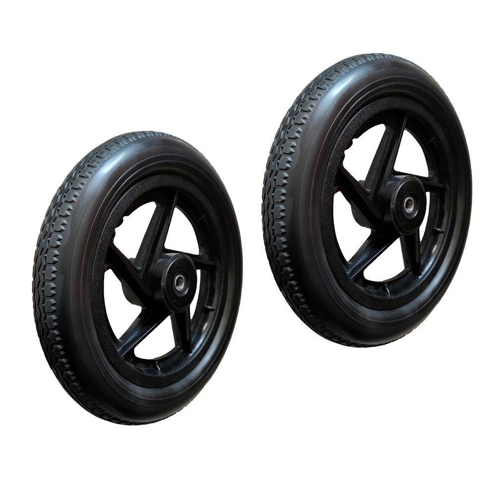 12 1/2 x 2 1/4 Wheelchair Rear Wheel Replacement, 1 Pair 12inch Wheelchair Wheels, Polyurethane Wheelchair Wheels, Manual Wheelchair Solid Wheels