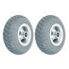1 Pair 9inch Wheelchair Front Wheels Replacement, Solid Wheelchair Wheels, Bearing: 8mm (5/16"), Rubber Tires, Power Wheelchair Accessories view 1