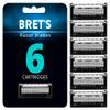 Brets Razor Blades for Men  Precision Trimmer Razors Steel Blades with Friction-Free Rollatek Technology  Eco-Friendly Blades without Handle for Comfort & Long-Lasting Smooth Shave - Pack of 6 view 1