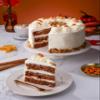 Patisserie Valerie Carrot Cake 6" (10 Portions)  Three Layer Carrot & Walnut Cake with Creamy Frosting, Walnut Coating & Chocolate Carrot Decorations  Classic Cake Delivery view 2