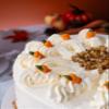 Patisserie Valerie Carrot Cake 6" (10 Portions)  Three Layer Carrot & Walnut Cake with Creamy Frosting, Walnut Coating & Chocolate Carrot Decorations  Classic Cake Delivery view 4