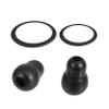 NOLITOY 2 Sets Earbud Replacement Diaphragm Ear Tip Kit, Black Pvc Earplug Accessories for Stethoscopes with Metal Parts, for Clinic and Winter Use view 1