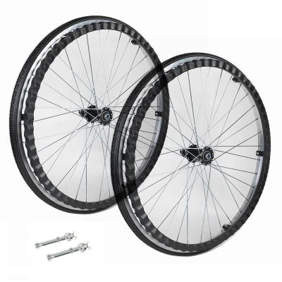 24 Inch Rear Wheels for Manual Wheelchairs, Solid Anti-Slip Tire Construction, Polyurethane Aluminum Alloy Hub Wheel, with Threaded Stem for Disabled Vehicles(Black)