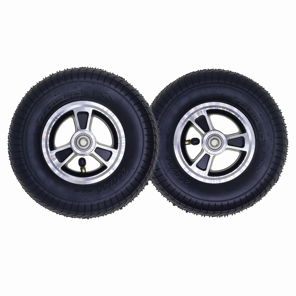 200 x 50 Electric Wheelchair Front Wheels, 8 Inch Pneumatic Tire Replacement Wheel, Anti-Slip Wear-Resistant Rubber Wheel for Disabled Vehicles, Walker, Strolle
