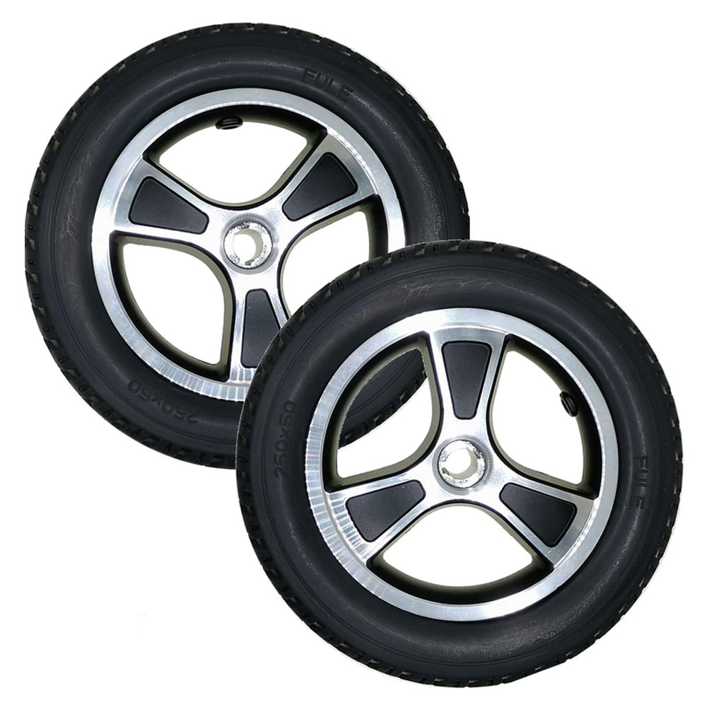 12 Inch Rear Wheels for Electric Wheelchair Replacement Wheel, Solid Non-Inflatable PU Wheel, Wheelchair Accessories Anti-Slip Casters Rollers for Walker, Stroller, Rollators