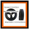 12 Inch Rear Wheels for Electric Wheelchair Replacement Wheel, Solid Non-Inflatable PU Wheel, Wheelchair Accessories Anti-Slip Casters Rollers for Walker, Stroller, Rollators view 3