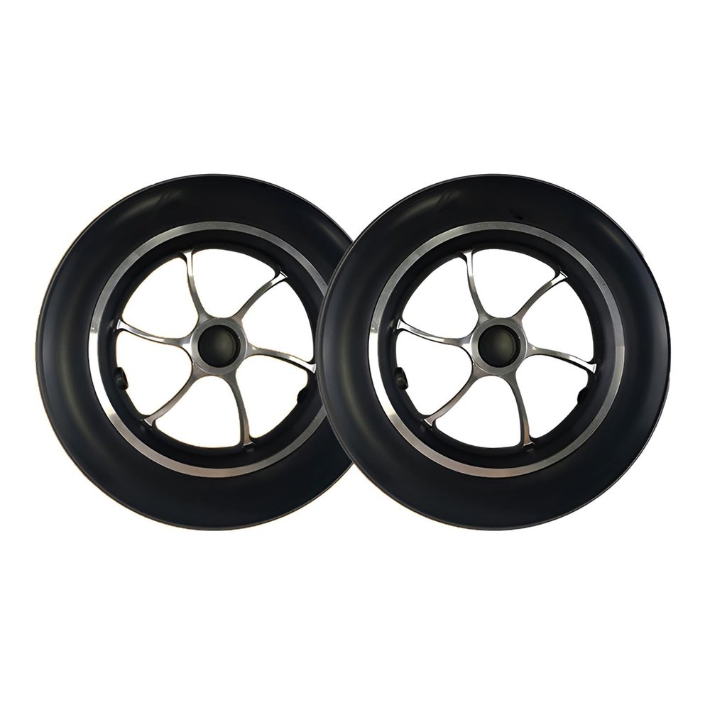 10 Inch Wheelchair Front Wheels Replacement, Solid Anti-Slip Tire for Electric Wheelchair, Wear-Resistant PU Rollator for Casters Rollers, Walkers