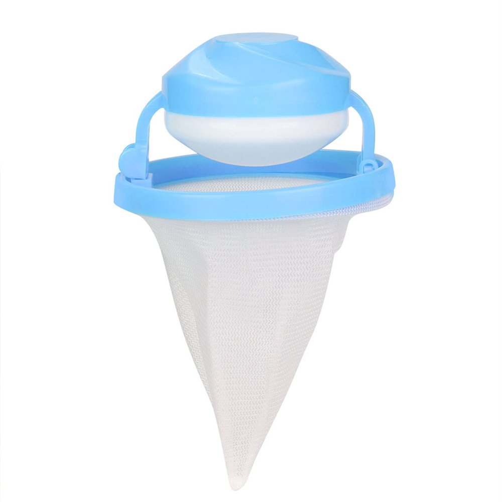 3 PCS Lint Catcher for Laundry, Reusable Lint Catcher Washing Machine Floating Lint Mesh Bag Laundry Hair Catcher Pet Hair Remover (Blue)