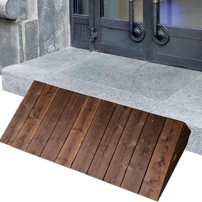 XDRGOOIUY Threshold Ramp, 4/7/8/10inch Rise Wooden Threshold Ramp, for Home/Front Door/Yard/Doorways, Wheelchairs Walkers Car Motorcycle Entry Transition Ramp