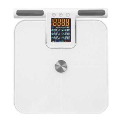 Intelligent 8 Electrode Body Fat Scale with APP Large Display and Multi-user Support for Comprehensive Health Management White LCD Display 180kg Capacity