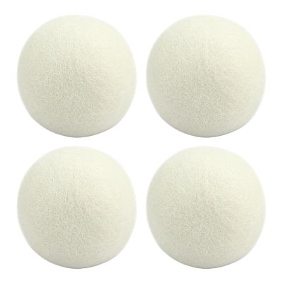 Laundry Wool Dryer Balls,Reusable Wool Fabric Softener - Laundry Room Supplies Household Gadgets, 4 Natural Fabric Softener Balls Dry Cleaning Kit for Dryer