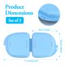 3 Pcs Retainer Case, False Teeth Container, Partial Mouth Guard Case, Orthodontic Denture Storage Box for Denture, Sport Mouth Guard, Brace, Splint, Dry and Breathable (Pink, White, Blue) view 2