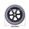 12 Inch Rear Wheel Replacement for Manual Wheelchairs 1 Pair, 12 1/2  2 1/4 Polyurethane Solid Tire, ABS Plastic Wheel Hub(Grey) view 3