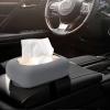 Tissue Box Holder, Cosmetic Tissue Holder - Sturdy Silicone Tissue Holder with Suction Cup Base | Rectangular Refillable Tissue Organiser with Wide Mouth for Wall, Bathroom, Sleep view 2