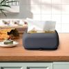 Cosmetic Tissue Holder, Tissue Box with Suction Cup, Sturdy Tissue Box Holder with Suction Cup Bottom, Refillable Rectangular Tissue Dispenser Organiser with Wide Opening for Bedroom, Living Room view 3